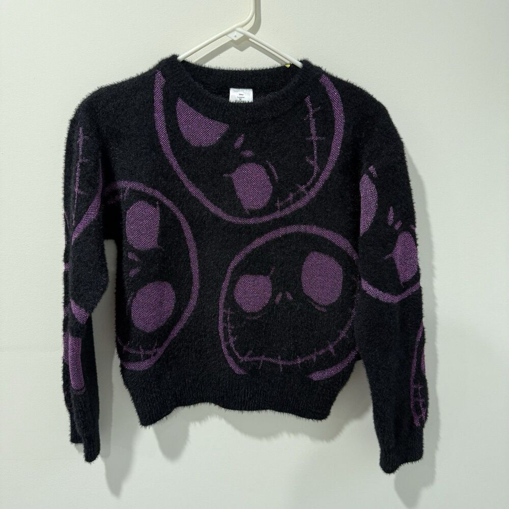 Disney Girls Jack Skellington Sweater S Halloween Nightmare Before Christmas NWT